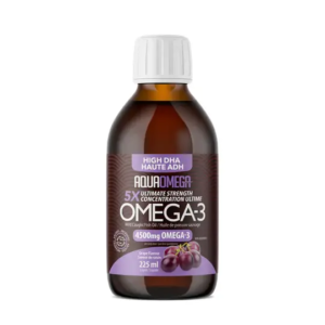 High DHA Omega-3 Fish Oil Liquid - With EPA & Vitamin D, Grape Flavor, 225ml